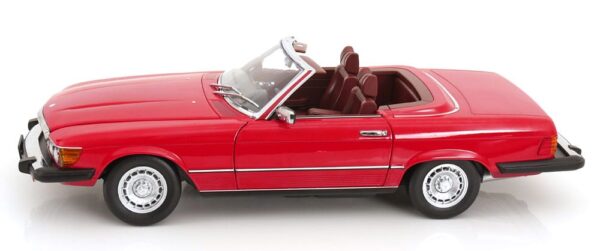 KK Scale – 1:18 Mercedes-Benz 450 SL (R107) US Version with Removable Soft Top 1979 Red – Diecast Model 17 KK Scale – 1:18 Mercedes-Benz 450 SL (R107) US Version with Removable Soft Top 1979 Red – Diecast Model