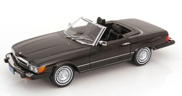 KK Scale 1:12 Mercedes 450 SL (R107) US Version American Gigolo 1979 Black Soft Top (KKDC120262) Diecast Model