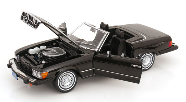 KK Scale 1:12 Mercedes 450 SL (R107) US Version American Gigolo 1979 Black Soft Top (KKDC120262) Diecast Model 13 KK Scale 1:12 Mercedes 450 SL (R107) US Version American Gigolo 1979 Black Soft Top (KKDC120262) Diecast Model