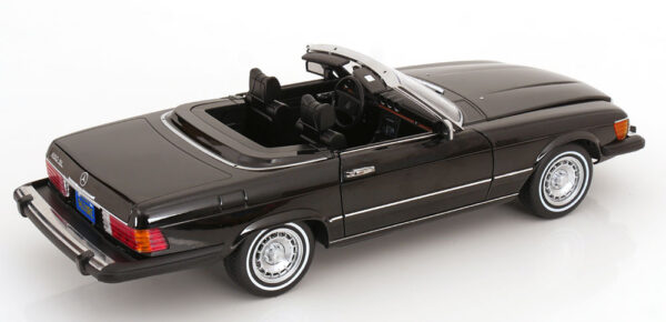 KK Scale 1:12 Mercedes 450 SL (R107) US Version American Gigolo 1979 Black Soft Top (KKDC120262) Diecast Model 15 KK Scale 1:12 Mercedes 450 SL (R107) US Version American Gigolo 1979 Black Soft Top (KKDC120262) Diecast Model