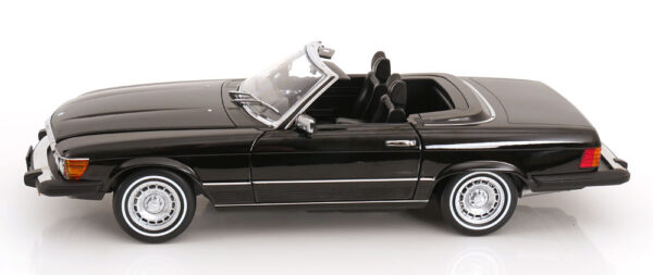 KK Scale 1:12 Mercedes 450 SL (R107) US Version American Gigolo 1979 Black Soft Top (KKDC120262) Diecast Model 17 KK Scale 1:12 Mercedes 450 SL (R107) US Version American Gigolo 1979 Black Soft Top (KKDC120262) Diecast Model