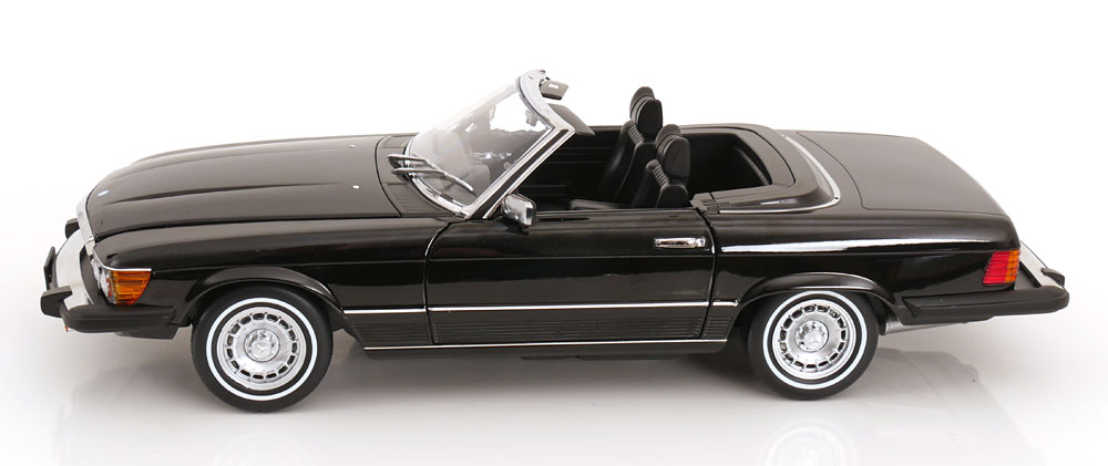 KK Scale 1:12 Mercedes 450 SL (R107) US Version American Gigolo 1979 Black Soft Top (KKDC120262) Diecast Model 7 KK Scale 1:12 Mercedes 450 SL (R107) US Version American Gigolo 1979 Black Soft Top (KKDC120262) Diecast Model - Image 7