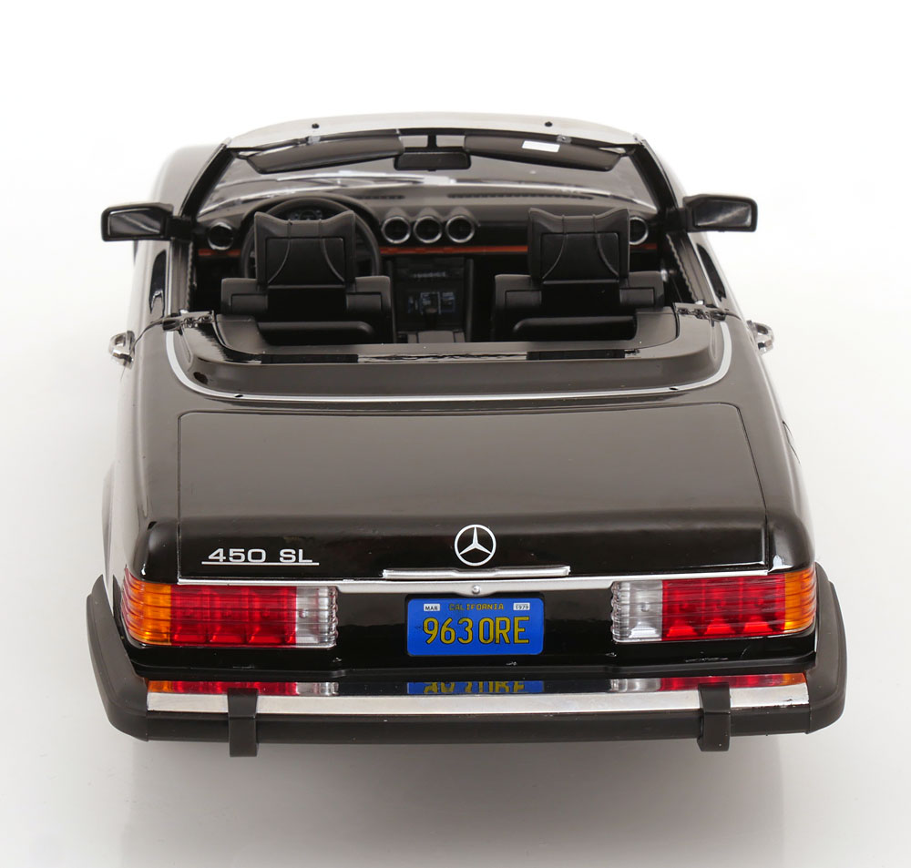 KK Scale 1:12 Mercedes 450 SL (R107) US Version American Gigolo 1979 Black Soft Top (KKDC120262) Diecast Model 9 KK Scale 1:12 Mercedes 450 SL (R107) US Version American Gigolo 1979 Black Soft Top (KKDC120262) Diecast Model - Image 9