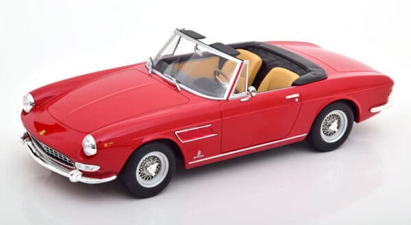 kk scale - 1:18 ferrari 275 gts pininfarina spyder red red/beige interior 1964