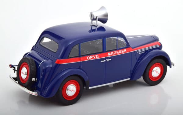 kk scale - 1:18 moskwitsch 400 police with speaker 1946 dark blue