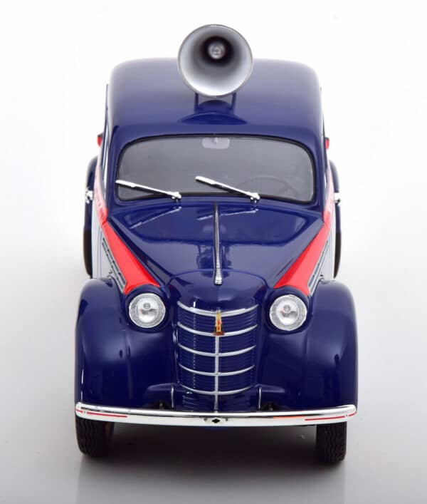 kk scale - 1:18 moskwitsch 400 police with speaker 1946 dark blue