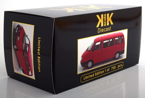 kk scale - 1:18 vw bus t4 caravelle 1992 red limited edition 750 pcs.