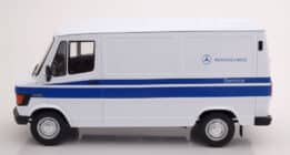 kk scale - 1:18 mercedes 208d van1988 white/blue mercedes service - ltd edn 1000 pcs
