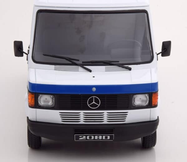 kk scale - 1:18 mercedes 208d van1988 white/blue mercedes service - ltd edn 1000 pcs