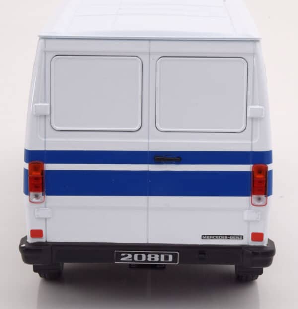 kk scale - 1:18 mercedes 208d van1988 white/blue mercedes service - ltd edn 1000 pcs