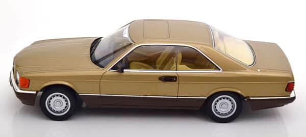 kk scale - 1:18 mercedes 500 sec c126 1987 gold metallic