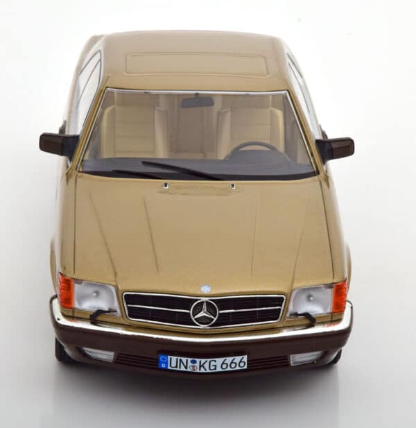 kk scale - 1:18 mercedes 500 sec c126 1987 gold metallic