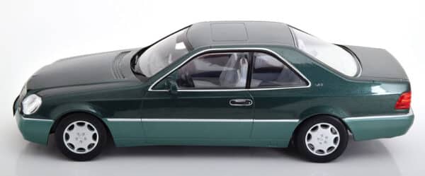 kk scale - 1:18 mercedes 600 sec c140 1992 green metallic
