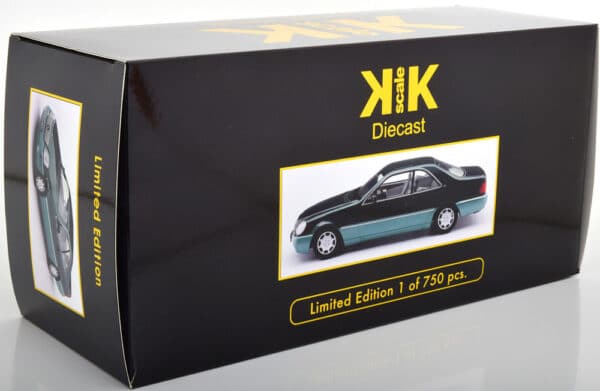 kk scale - 1:18 mercedes 600 sec c140 1992 green metallic