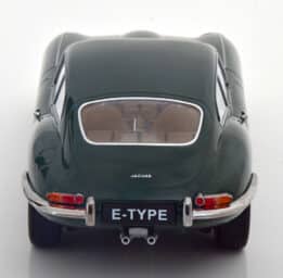 kk scale - 1:18 jaguar e-type coupe series 1 1961 british racing green rhd beige interior (500 pcs)
