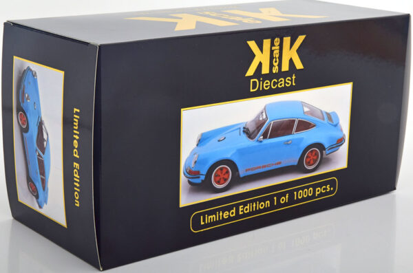 kk scale - 1:18 singer 911 coupe light blue/orange