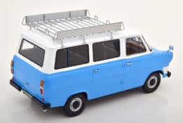 kk scale - 1:18 ford transit bus 1965 w/roof rack blue /white