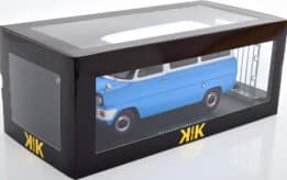 kk scale - 1:18 ford transit bus 1965 w/roof rack blue /white