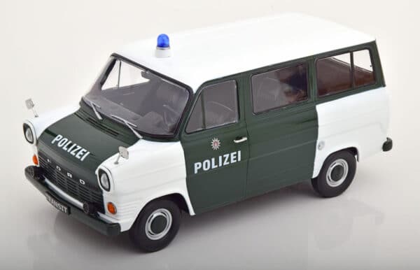 kk scale - 1:18 ford transit bus 1965 polizei hamburg dark green/white