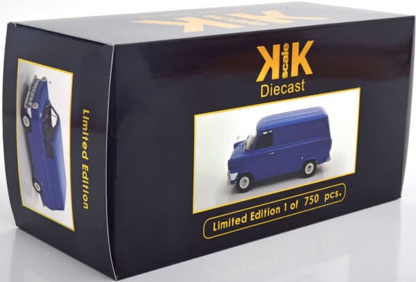 kk scale - 1:18 ford transit delivery van 1965 blue ltd edition 750pcs