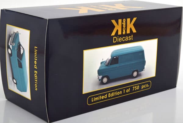 kk scale - 1:18 ford transit delivery van 1965 turquoise ltd edition 750pcs