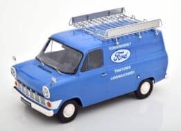 kk scale - 1:18 ford transit delivery van 1970 blue ford kundendienst w/roof rack