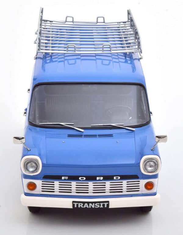 kk scale - 1:18 ford transit delivery van 1970 blue ford kundendienst w/roof rack