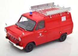 kk scale - 1:18 ford transit delivery van 1970 feuerwehr germany w/roof rack red
