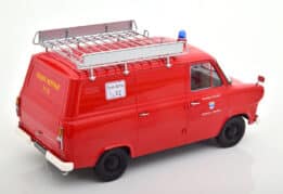 kk scale - 1:18 ford transit delivery van 1970 feuerwehr germany w/roof rack red