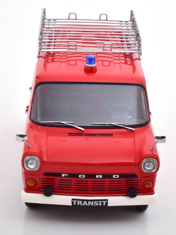 kk scale - 1:18 ford transit delivery van 1970 feuerwehr germany w/roof rack red