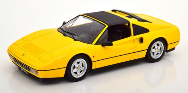 kk scale - 1:18 ferrari 328 gts 1985 yellow (with removable hardtop)