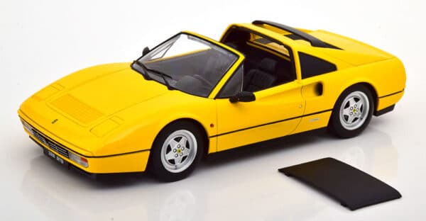 kk scale - 1:18 ferrari 328 gts 1985 yellow (with removable hardtop)