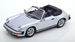 kk scale - 1:18 porsche 911 3.2 cabrio 1988 250 000th 911 silver grey w/removable softtop
