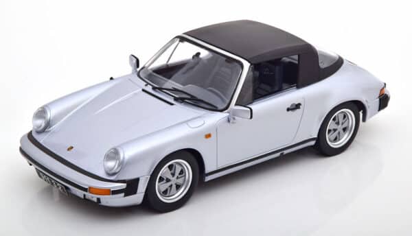 kk scale - 1:18 porsche 911 3.2 cabrio 1988 250 000th 911 silver grey w/removable softtop