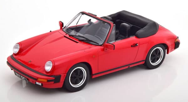 kk scale - 1:18 porsche 911 sc cabrio 1983 red w/extra softtop