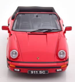 kk scale - 1:18 porsche 911 sc cabrio 1983 red w/extra softtop
