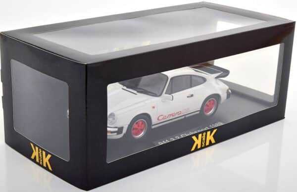 kk scale - 1:18 porsche 911 carrera 3.2 white/red clubsport 1989