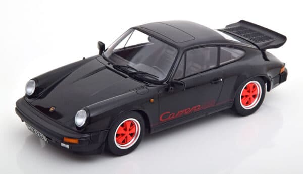 kk scale - 1:18 porsche 911 carrera 3.2 black/red clubsport 1989