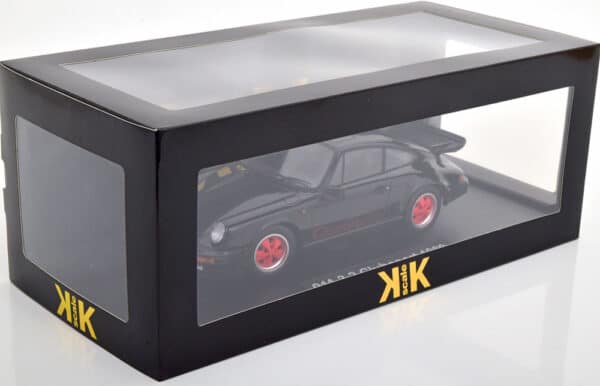 kk scale - 1:18 porsche 911 carrera 3.2 black/red clubsport 1989