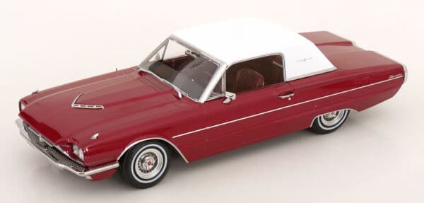 KK Scale - 1:18 Ford Thunderbird Landau Coupe 1966 Red Metallic and White Roof - Diecast Model