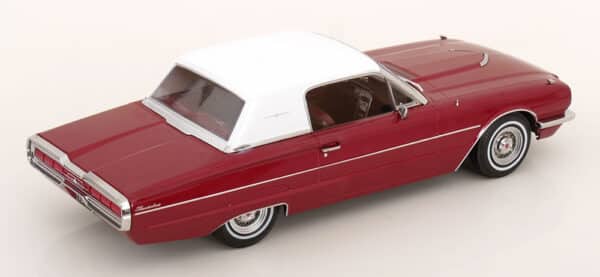 KK Scale - 1:18 Ford Thunderbird Landau Coupe 1966 Red Metallic and White Roof - Diecast Model