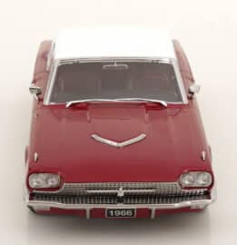 KK Scale - 1:18 Ford Thunderbird Landau Coupe 1966 Red Metallic and White Roof - Diecast Model