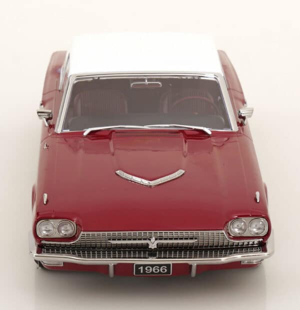 KK Scale - 1:18 Ford Thunderbird Landau Coupe 1966 Red Metallic and White Roof - Diecast Model