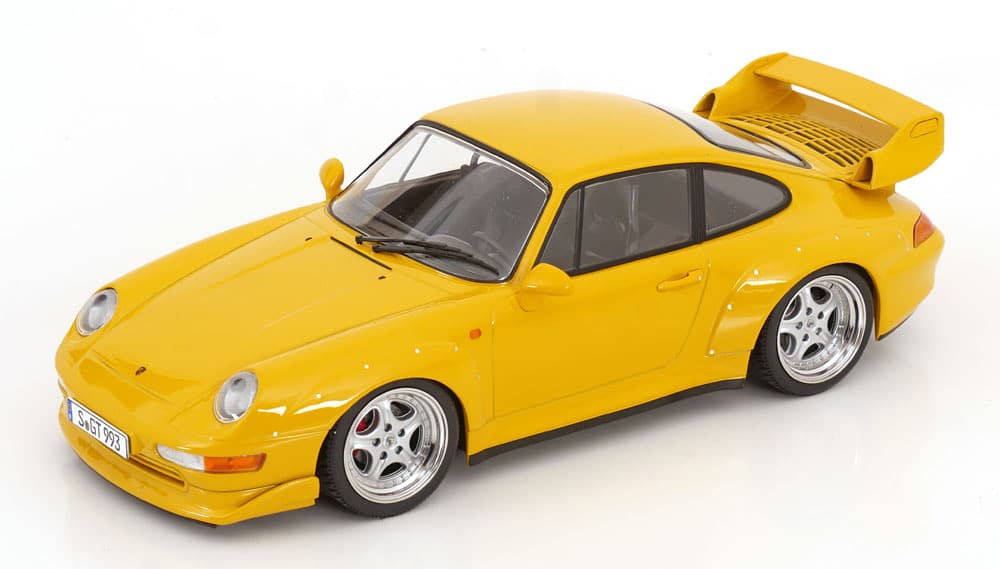KK Scale – 1:18 Porsche 911 (993) GT2 with Speedline Rims 1996 Yellow – Diecast Model