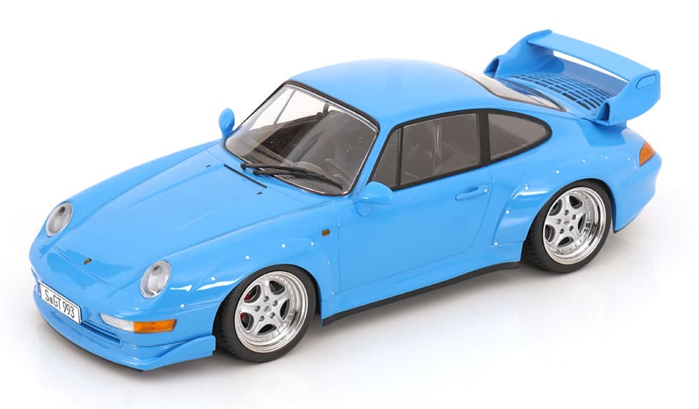 KK Scale – 1:18 Porsche 911 (993) GT2 with Speedline Rims 1996 Light Blue – Diecast Model