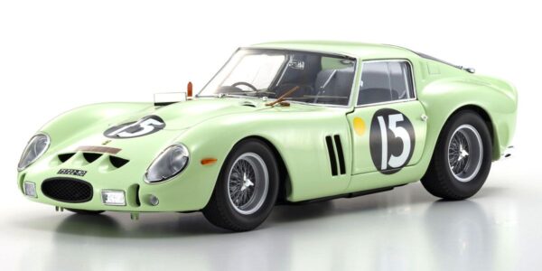 Kyosho 1:18 Ferrari 250 GTO (RHD) #15 Winner 1962 Goodwood Tourist Trophy Light Green (KS08438C) Diecast Model