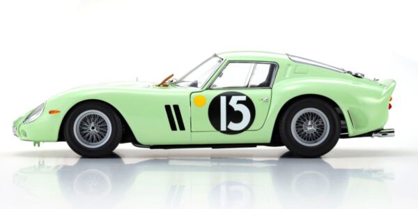 Kyosho 1:18 Ferrari 250 GTO (RHD) #15 Winner 1962 Goodwood Tourist Trophy Light Green (KS08438C) Diecast Model 13 Kyosho 1:18 Ferrari 250 GTO (RHD) #15 Winner 1962 Goodwood Tourist Trophy Light Green (KS08438C) Diecast Model