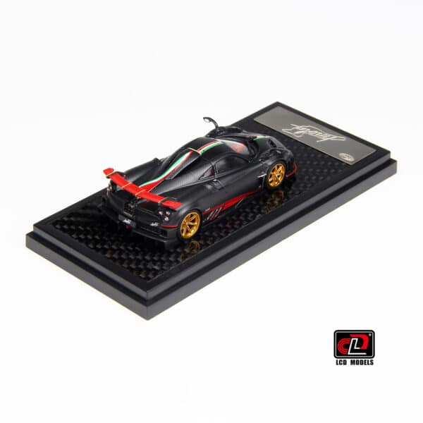 LCD - 1:64 Pagani Imola Coupe Matt Black Carbon with Italian Flag - Diecast Model