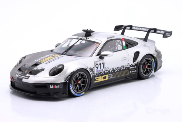 Diecast Model Shop - Model Universe 50 Alternative view of Ixo 1:18 Porsche 911 (992) GT3 Cup No.911 Jorge Lorenzo Supercup Imola 2022 (LEGT18-23CUP007) Diecast Model