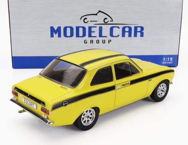 Alternative view of MCG 1:18 Ford Escort Mk.I Mexico Yellow 1973 (MCG18387) Diecast Model